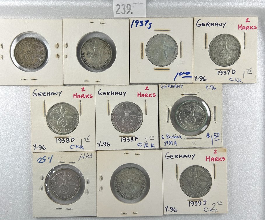 (10) German  Reichsmark Paul von Hindenburg,
