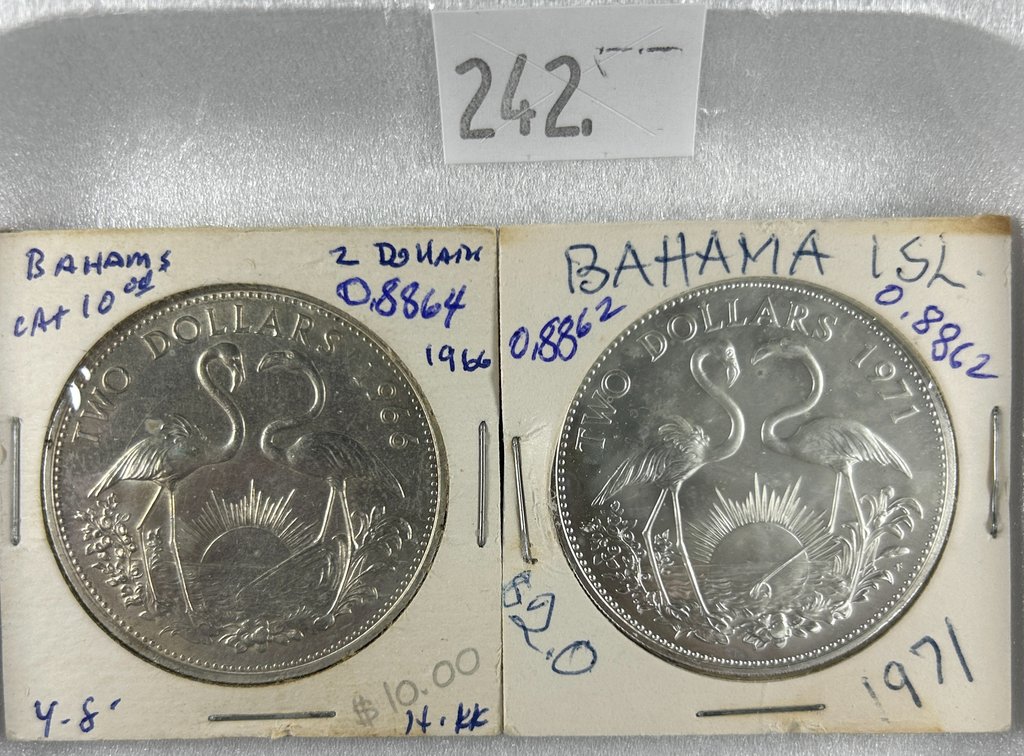 1966, 1971 Bahama Islands Two Dollars - Elizabeth II,