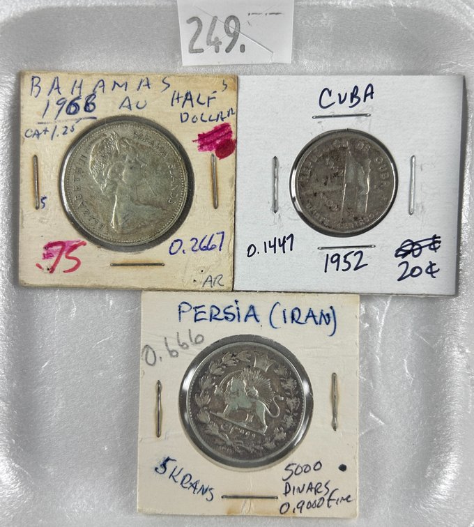 Foreign Silver Variety: 80% and 90% Silver.