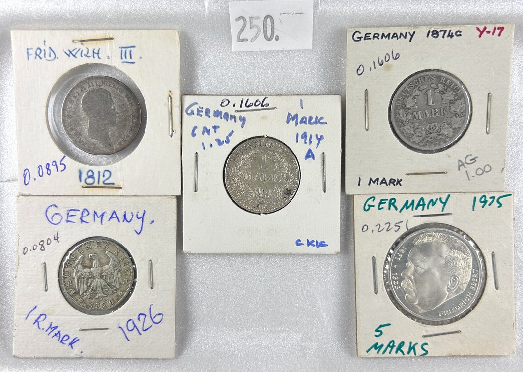 Foreign Silver Variety: 50%, 52%, 62.5% and 90% Silver.