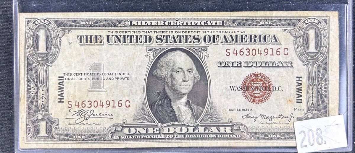 Series 1935A $1 Silver Certificate Brown Seal Hawaii Overprint.