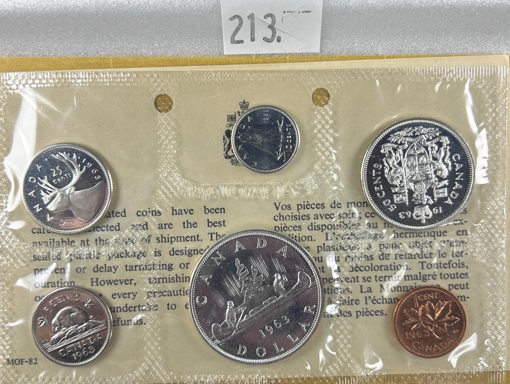 1963 UNC Canada 80% Silver 6-coin Set in original envelope.