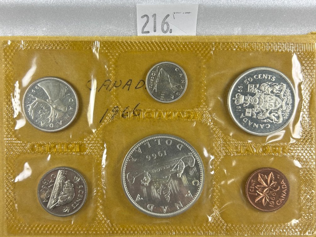 1966 UNC Canada 80% Silver 6-coin Set in original envelope.