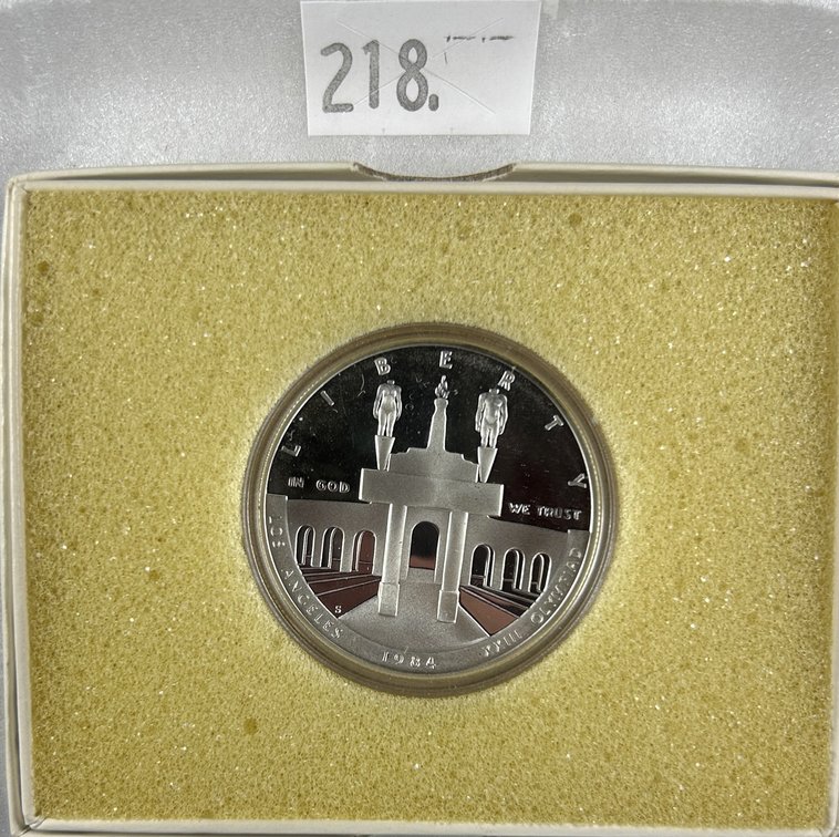 1984 Liberty One Dollar XXIII Olympiad 90% Silver in box.