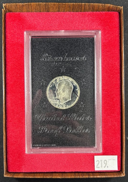 1971-S Proof Eisenhower Dollar in U.S. Mint slab and box. 40% Silver.