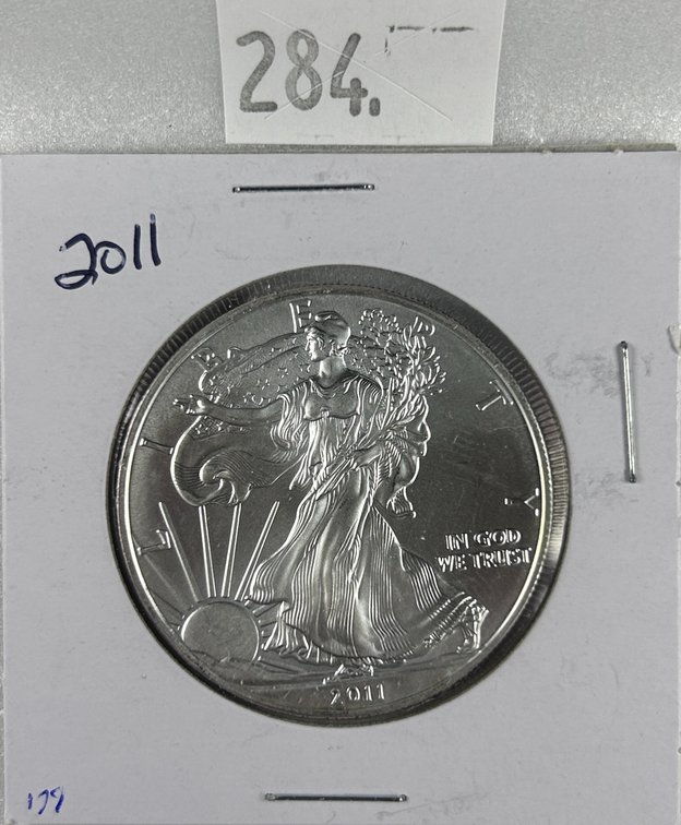 2011 Silver Eagle MS (toned reverse). One Troy Oz. .999 Silver.