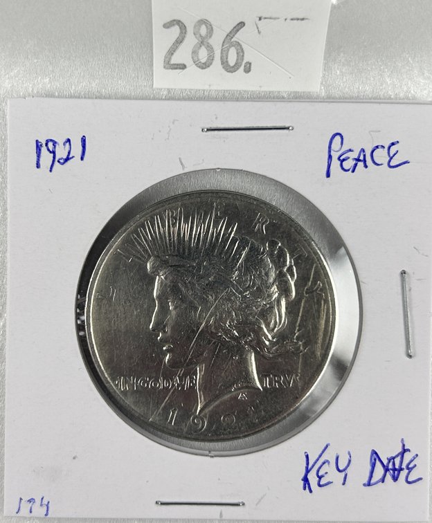 1921 Peace Dollar VF-EF (first year).