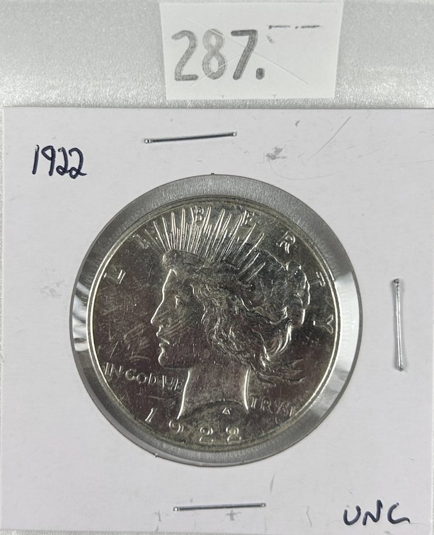 1922 Peace Dollar AU.