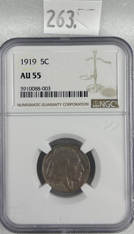 1919 Buffalo Nickel NGC AU55.