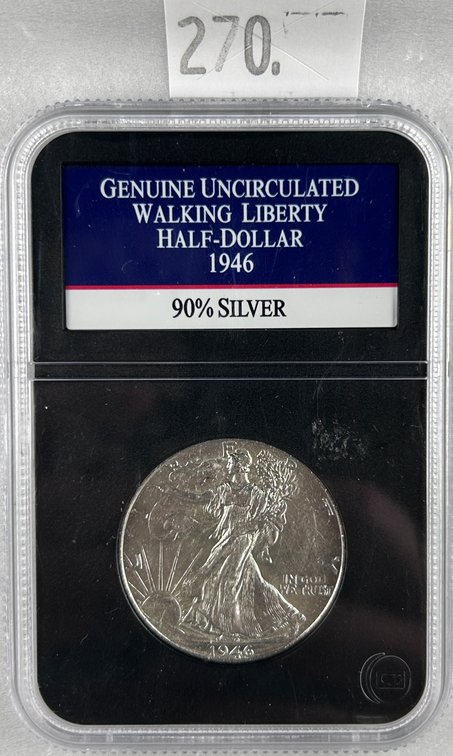 1946 UNC Walking Liberty Half Dollar.