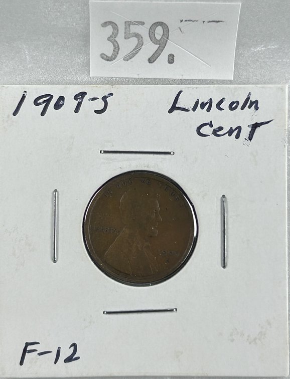 1909-S Lincoln Cent F-12.
