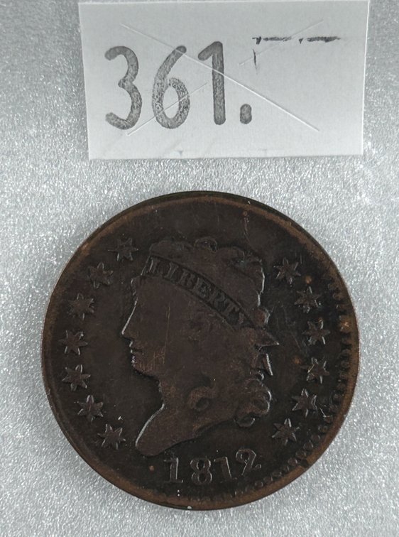 1812 Classic Head Large Cent F-VF (large date).