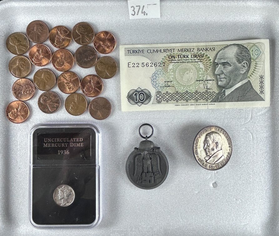 Variety: 1936 Mercury Dime in slab. Central Bank
