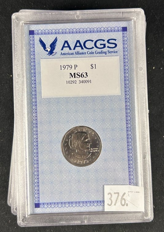Sacagawea and Anthony Dollar Variety: 2000-P Sacagawea Dollar AACGS MS63.
