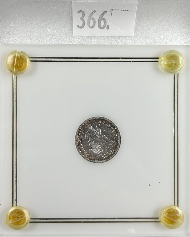 1890-S Seated Liberty Dime UNC (toned).