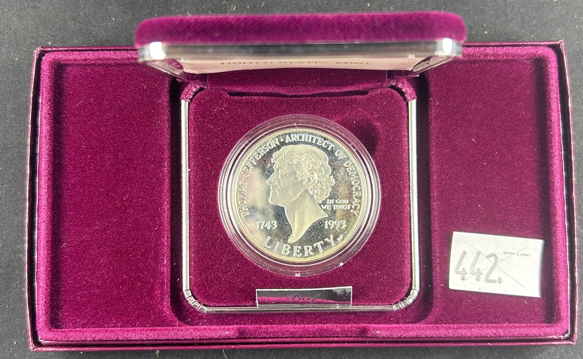 "The Thomas Jefferson 250th Anniversary Silver Dollar Proof"