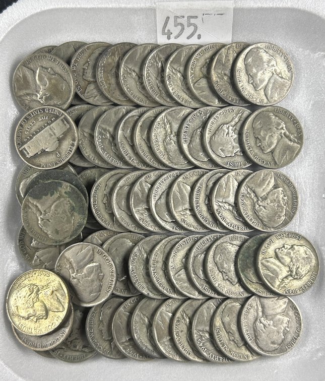 (59) 35% Silver Wartime Nickels: 1942-1945.