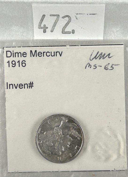 1916 Mercury Dime MS (first year).