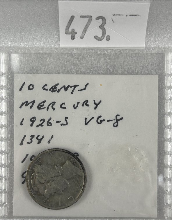 1926-S Mercury Dime VG-8.