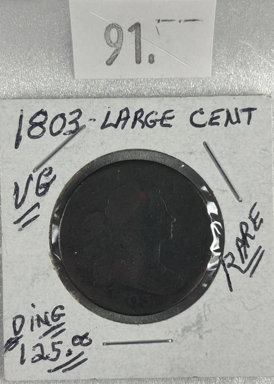 1803 Draped Bust Large Cent (small date, small fraction).