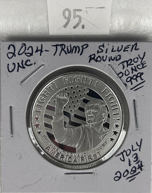2024 Trump "Fight, Fight, Fight" One Troy Oz. .999 Silver