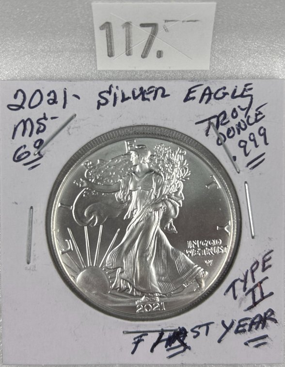 2021 Silver Eagle One Troy Oz. .999 Silver MS (Flying Eagle, first year).