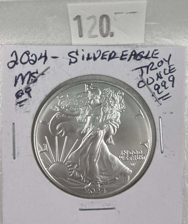 2024 Silver Eagle One Troy Oz. .999 Silver MS.