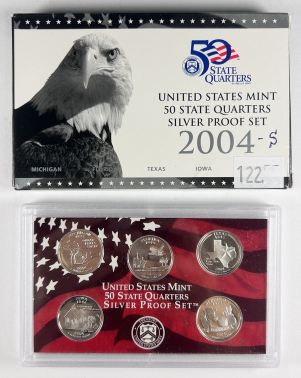 2004-S U.S. Mint 50 State Quarters Silver Proof Set