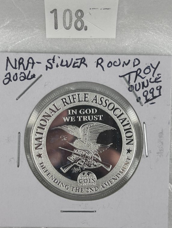 NRA Defending the 2nd Amendment One Troy Oz. .999 Silver Round.