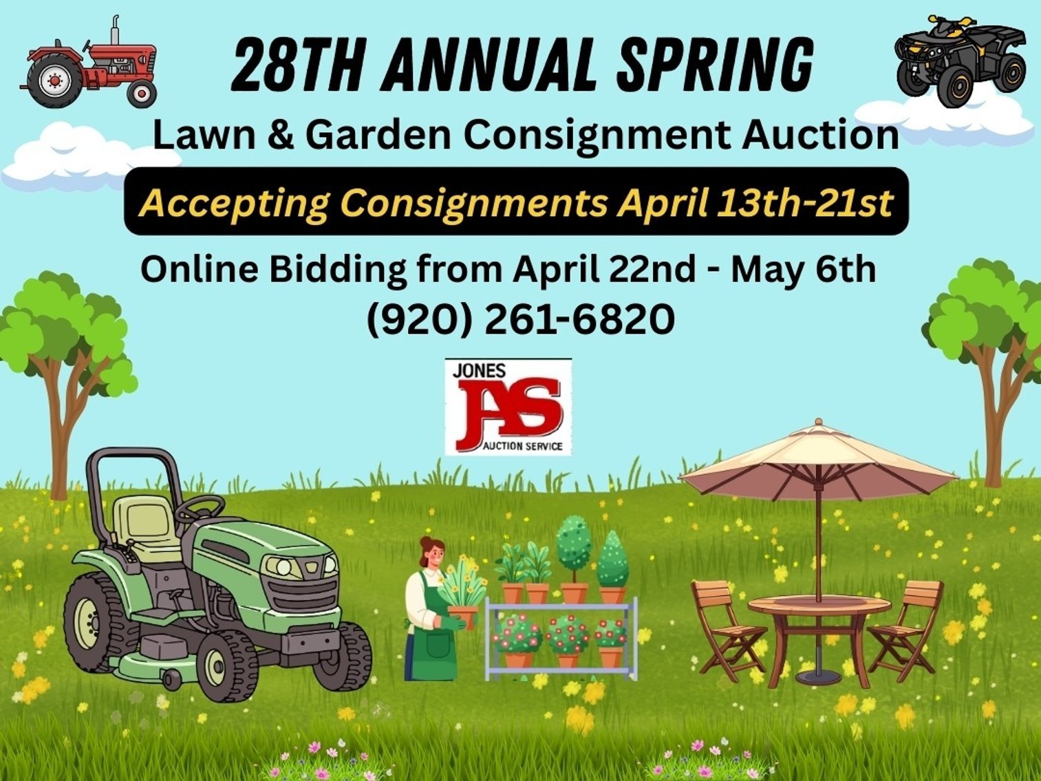 Image for 28th Annual Spring Lawn & Garden Consignment Auction Announcement