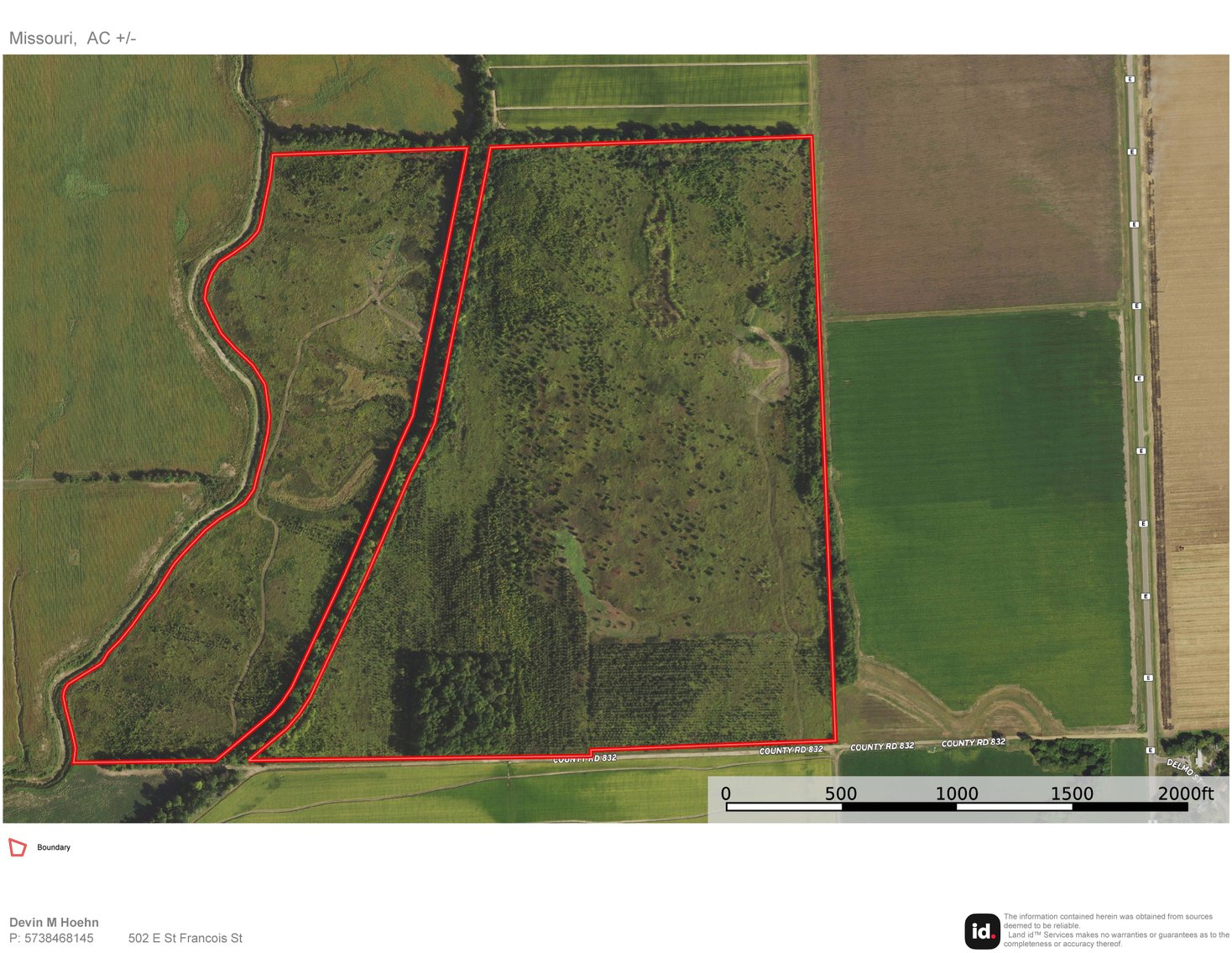 Image for 163.02 Acres +/-, County Line Road 832, Sikeston, MO 63801, MLS #25014302