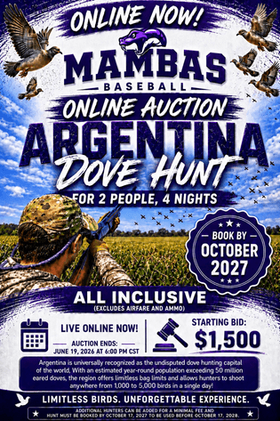 Image for Mambas Baseball - Argentina Dove Hunt Fundraiser