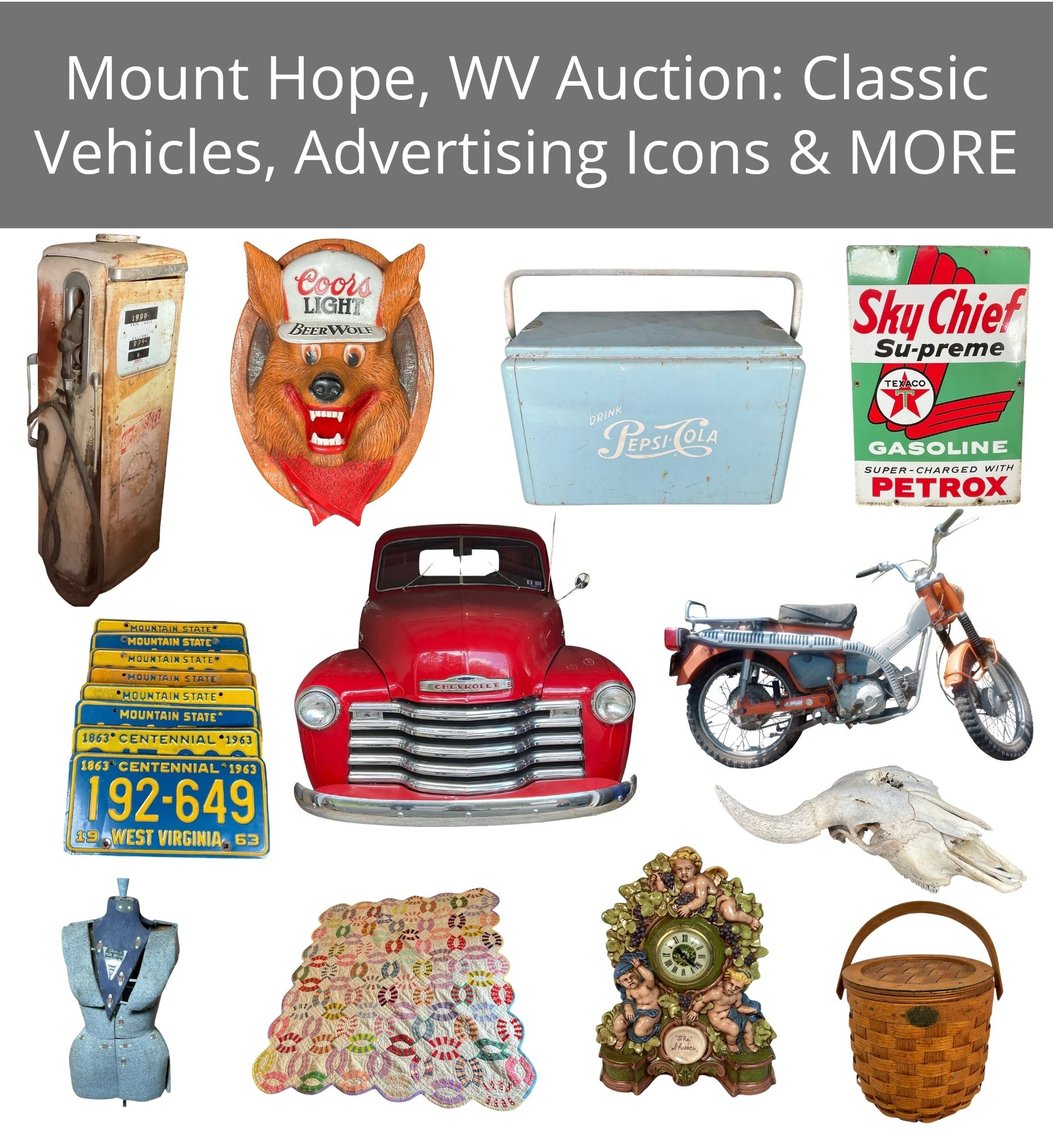 Image for ENT 412 - Mount Hope, WV Auction: Classic Vehicles, Advertising Icons & MORE