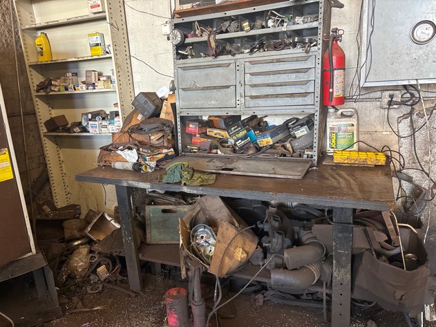 Image for Workbench and contents with white shelf and contents