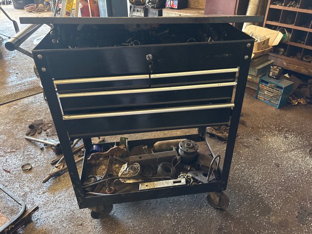 Image for 4 drawer steel roll cart with tools