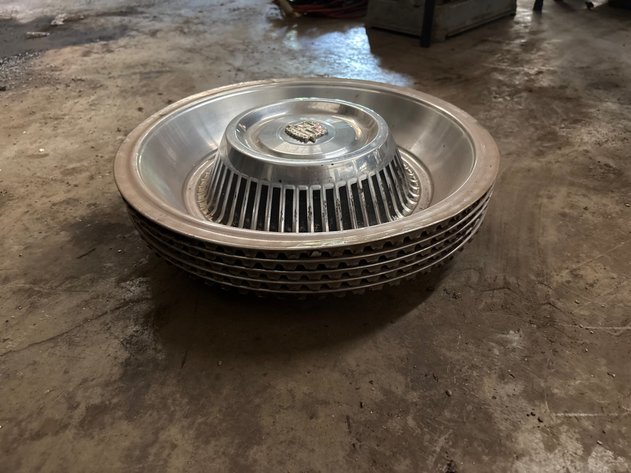 Image for (5) vintage Cadillac hub caps