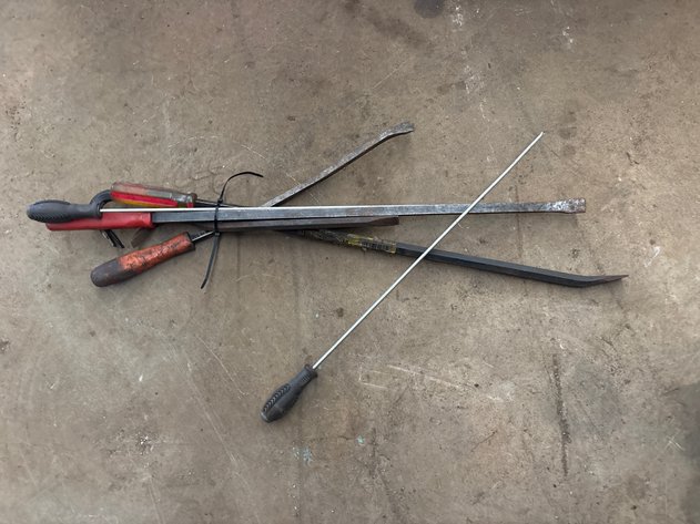 Image for Pry bars and extra long screw drivers