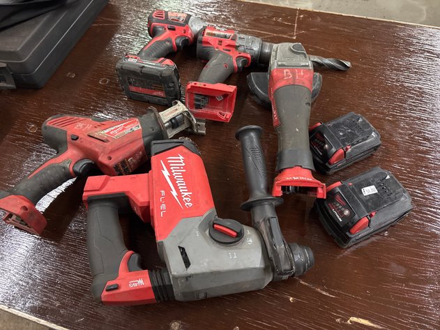 Image for (5) Milwaukee M18 lithium power tools and (3) batteries