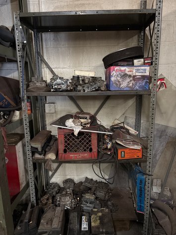 Image for Carburetors and accessories with steel storage shelf