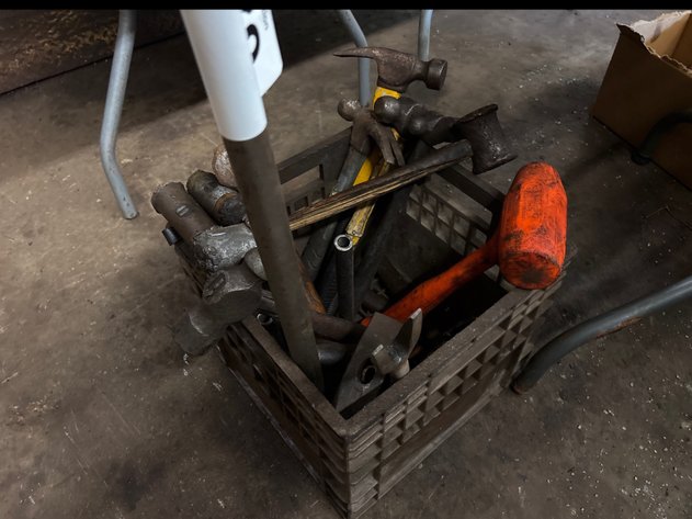 Image for Assorted hammers in crate