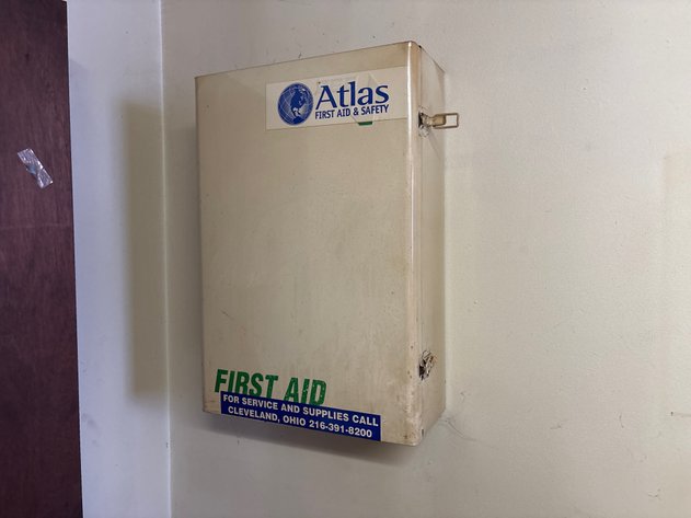Image for Atlas First Aid & Safety Wall-Mounted Metal Cabinet with Supplies