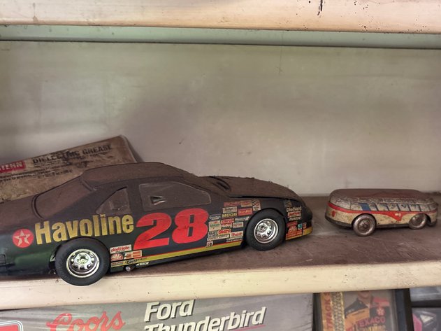 Image for Nascar 50th anniversary baseball, havoline #28 model car, blue shelby model, havoline hauler truck, vintage toy car