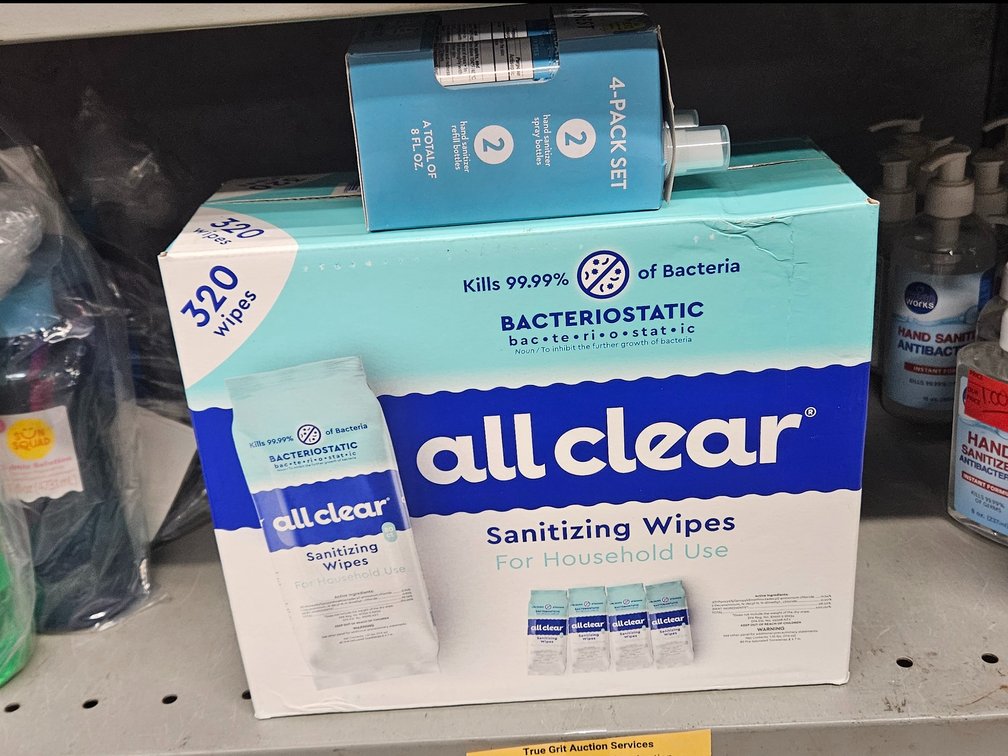 all clear Sanitizing Wipes and Hand Sanitizer Set