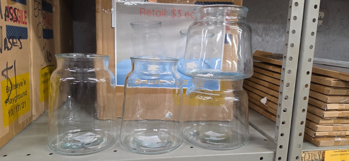Bullseye's Playground Clear Glass Wide-Mouth Jars