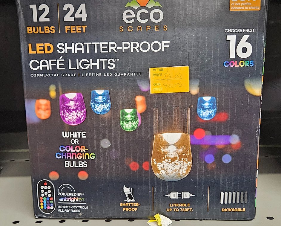 Eco Scapes LED Shatter-Proof Café Lights, 24 ft
