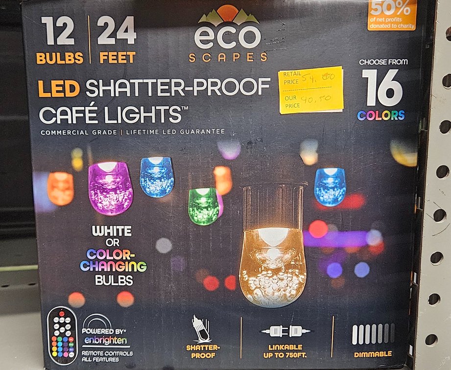 Eco Scapes 24 ft LED Shatter-Proof Café Lights