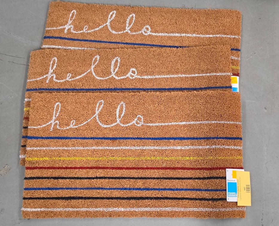 Room Essentials Hello Striped Coir Doormats