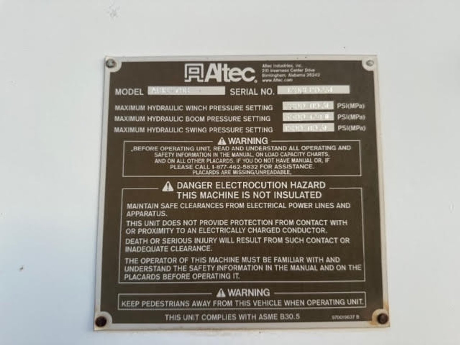 Image for 2009 Altec AC18-70B on 2009 Ford F750