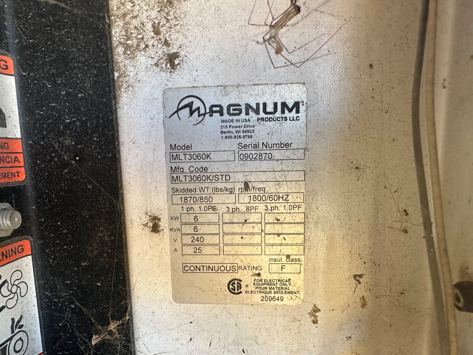 Image for 2008 Magnum MLT3060K Light Tower