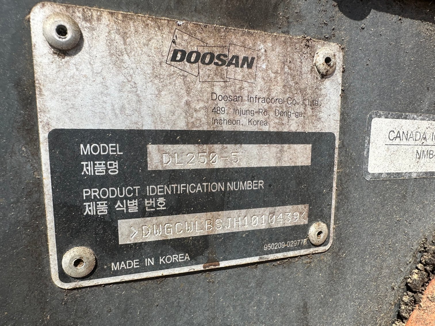 Image for 2018 Doosan DL250-5 Wheel Loader